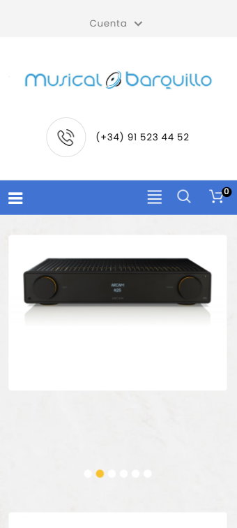 Vista móvil de la tienda online Musical Barquillo